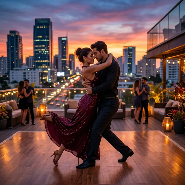 Couple dansant la bachata avec une connexion émotionnelle intense